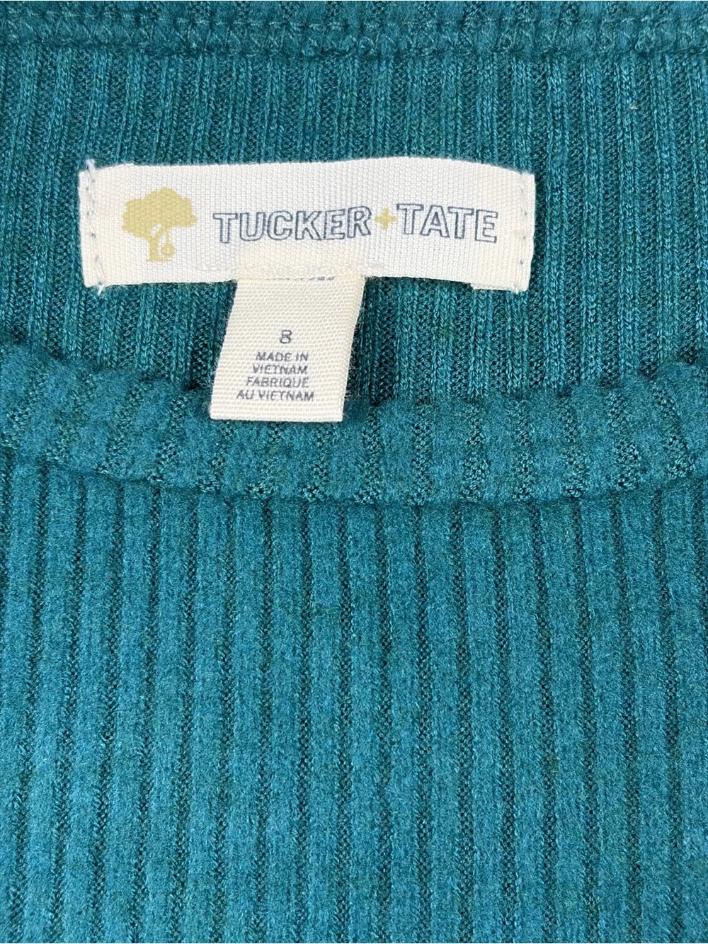 Tucker + Tate Teal Ribbed Long-Sleeve Kids Dress Size‎ 8